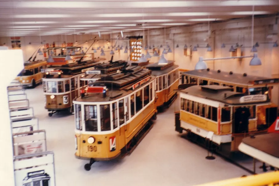 Copenhagen railcar 100 in Hovedstadsområdets Trafikselskabsmuseum (1984)