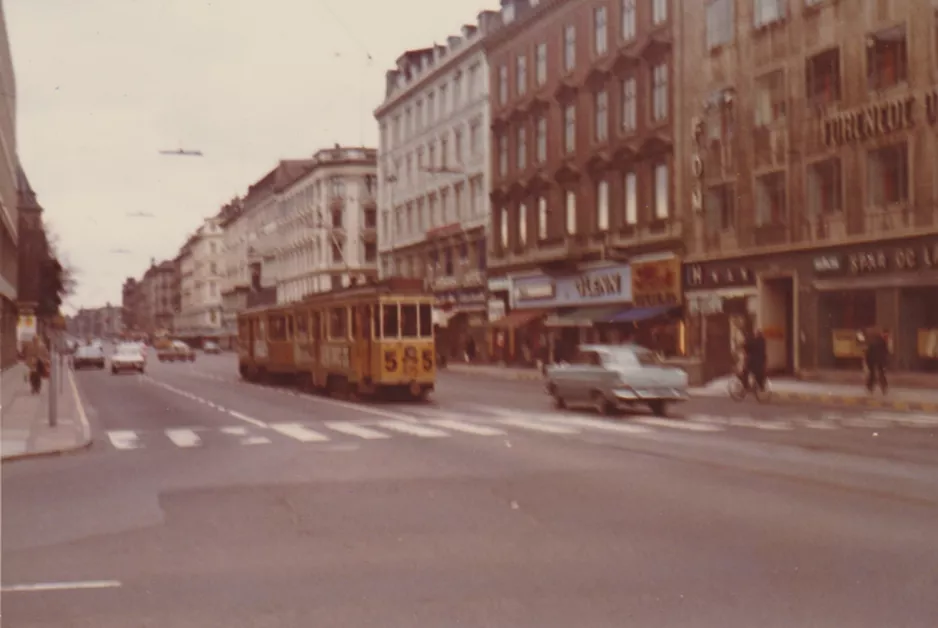 Copenhagen tram line 5 with railcar 575 on Frederiksborggade (1972)