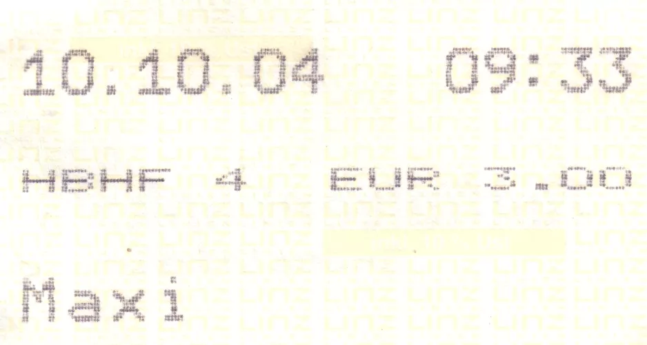 Day pass for Linz AG, the front (2004)