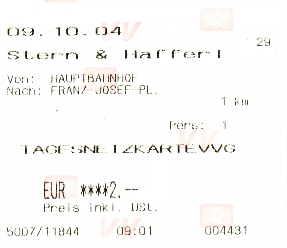 Day pass for Verein Pro Gmundner Straßenbahn (2004)