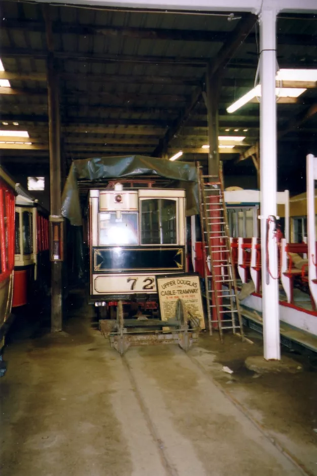 Douglas, Isle of Man cable car 72 inside Depot (2006)