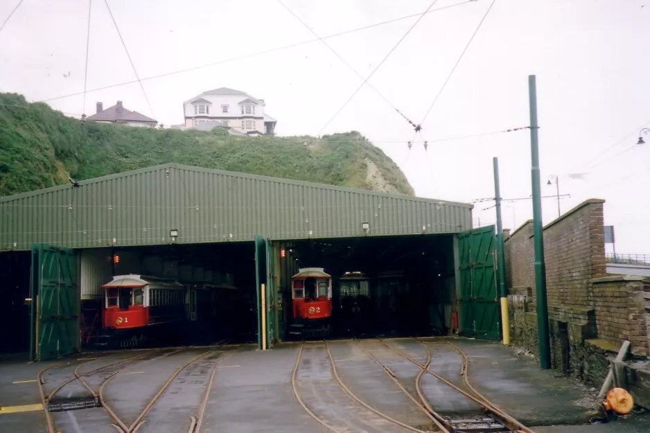 Douglas, Isle of Man railcar 1 inside the depot Derby Castle (2006)