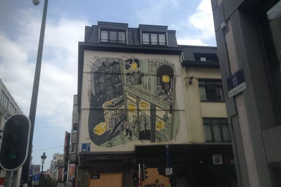 Drawing: Brussels on Rue du Midi (2017)