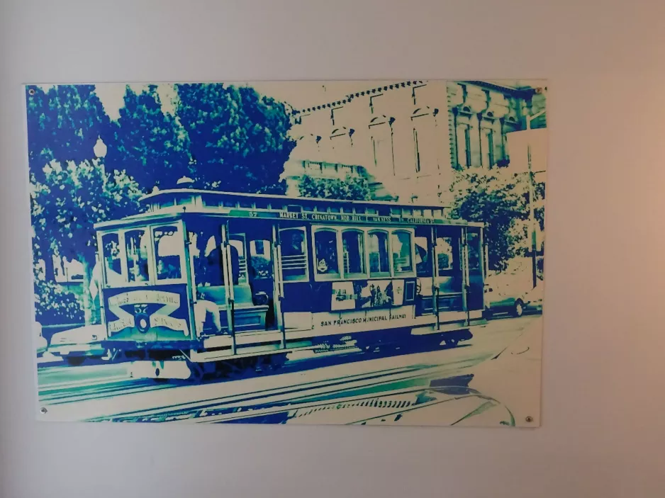 Drawing: San Francisco cable car California with cable car 57 on California Street (2023)