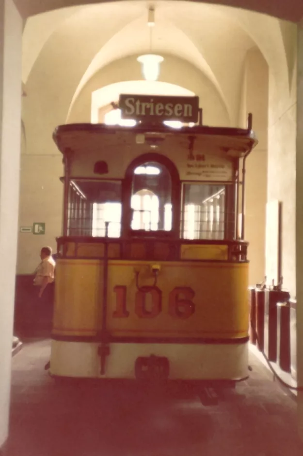 Dresden horse tram 106 on Verkehrsmuseum (1983)