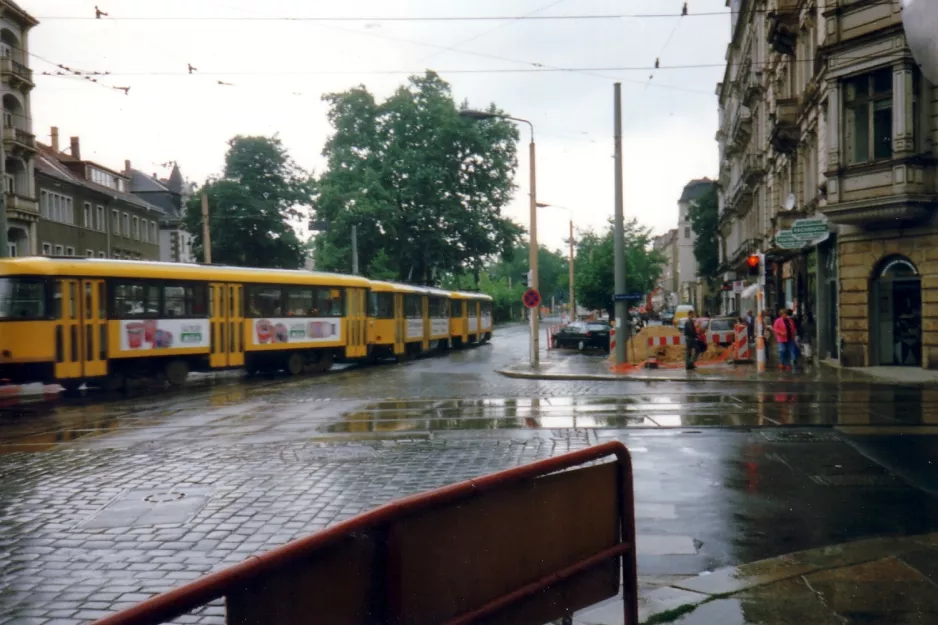 Dresden tram line 6  near Bautzner Straße/Rothenbürger Straße (1993)