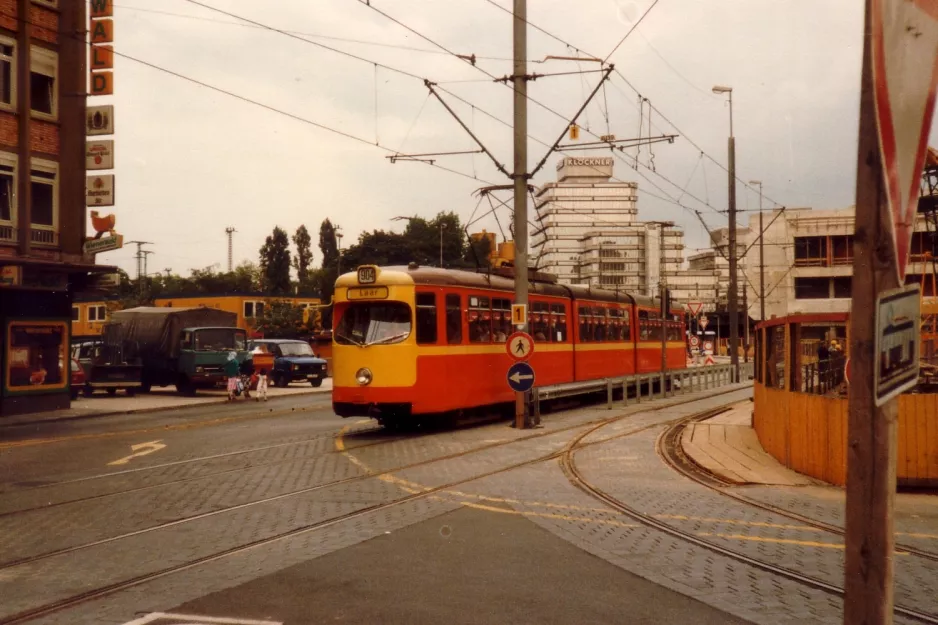 Duisburg tram line 904  near Hauptbahnhof (1982)