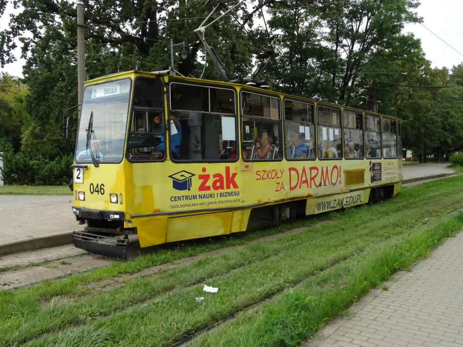 Elbląg tram line 2 with railcar 046 on Plac Grunwaldzki (2024)