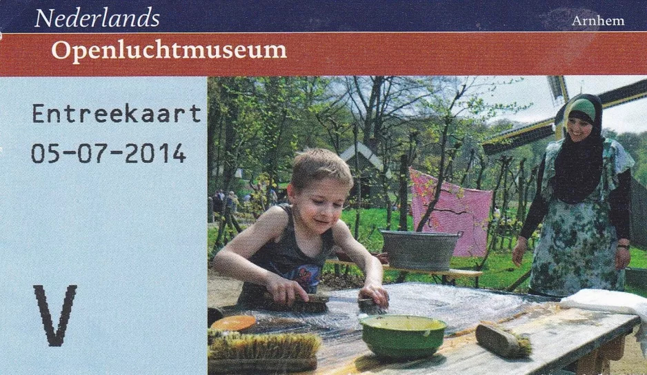 Entrance ticket for Netherlands Open Air Museum, the front (2014)