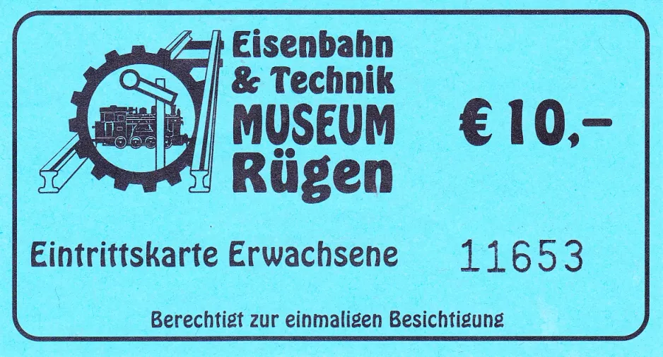 Entrance ticket for Oldtimer Museum Rügen, the front (2015)