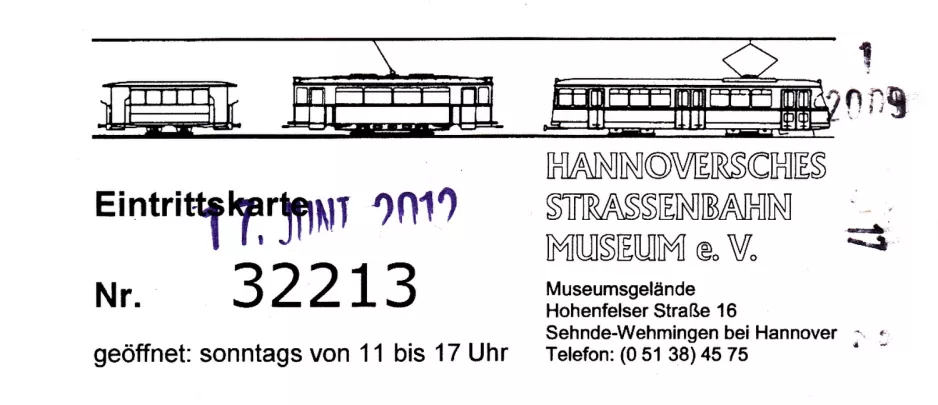 Entrance ticket: Hannover  (2012)