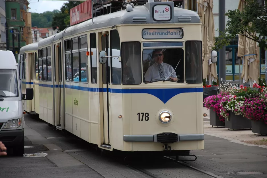 Erfurt Stadtrundfahrten with museum tram 178 on Anger (2012)