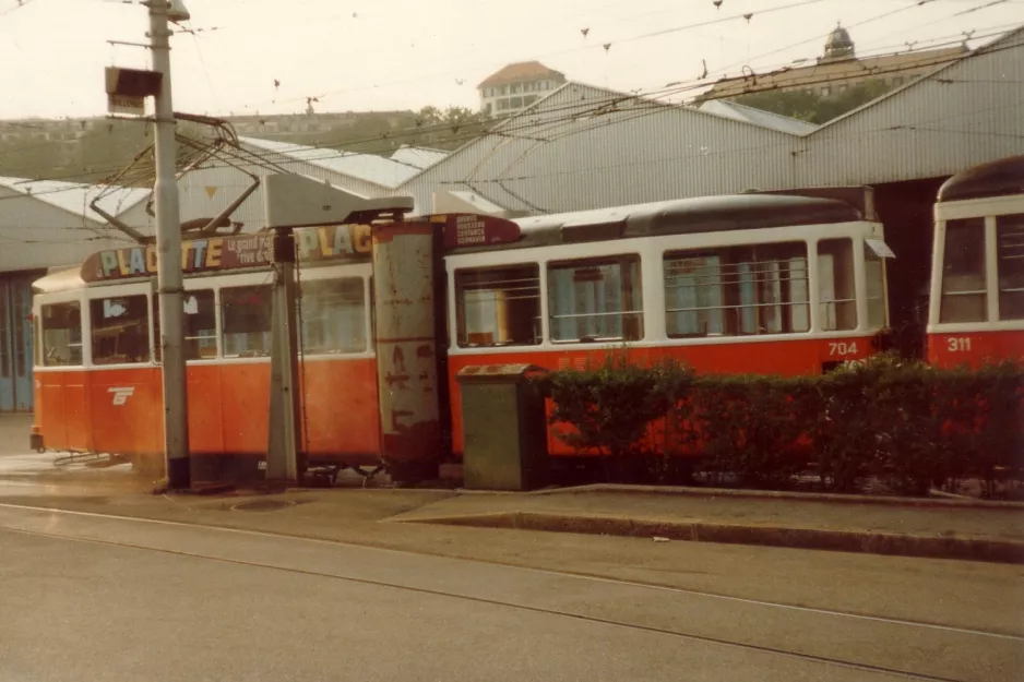 Geneva railcar 704 at the depot Dépôt La Jonction (1982)