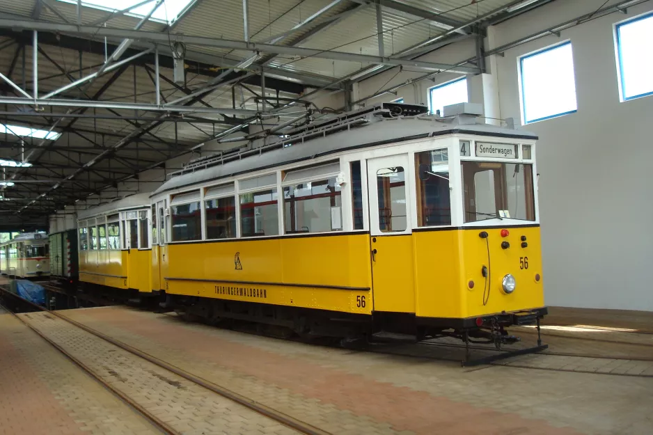 Gotha museum tram 56 inside Betriebshof (2014)