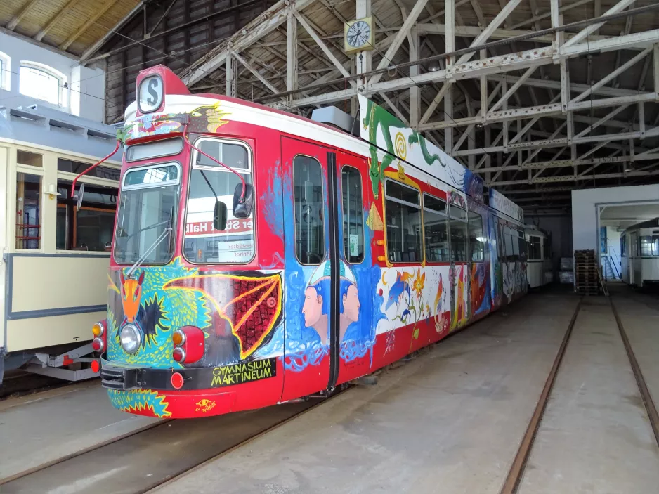 Halberstadt museum tram 166 at Friedhof (2017)