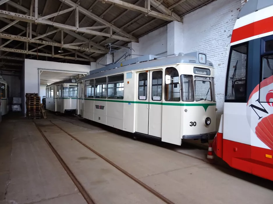 Halberstadt museum tram 30 at Friedhof (2017)