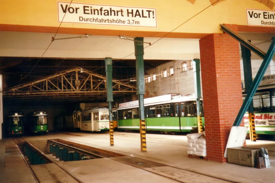 Halberstadt museum tram 36 inside the depot Friedhof (2001)