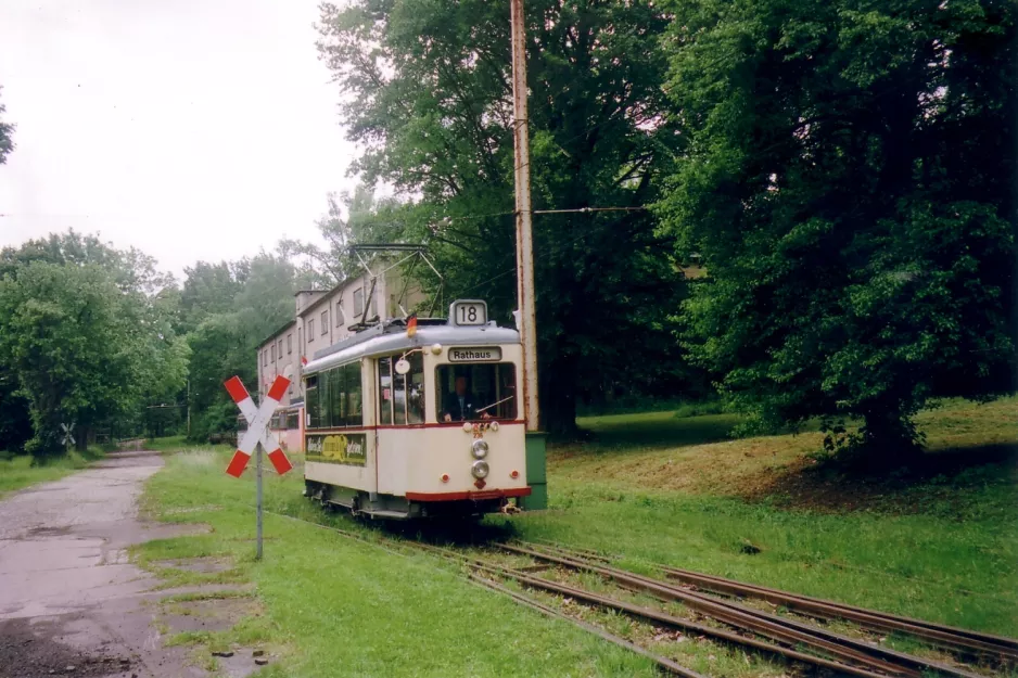 Hannover Hohenfelser Wald with railcar 236 outside the museum Hannoversches Straßenbahn-Museum (2006)
