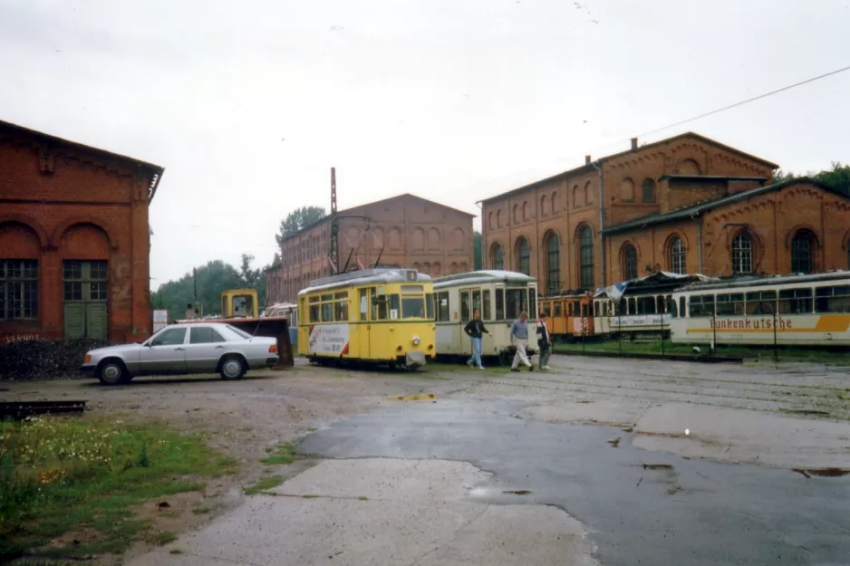 Hannover railcar 35 on the entrance square Hannoversches Straßenbahn-Museum (1993)