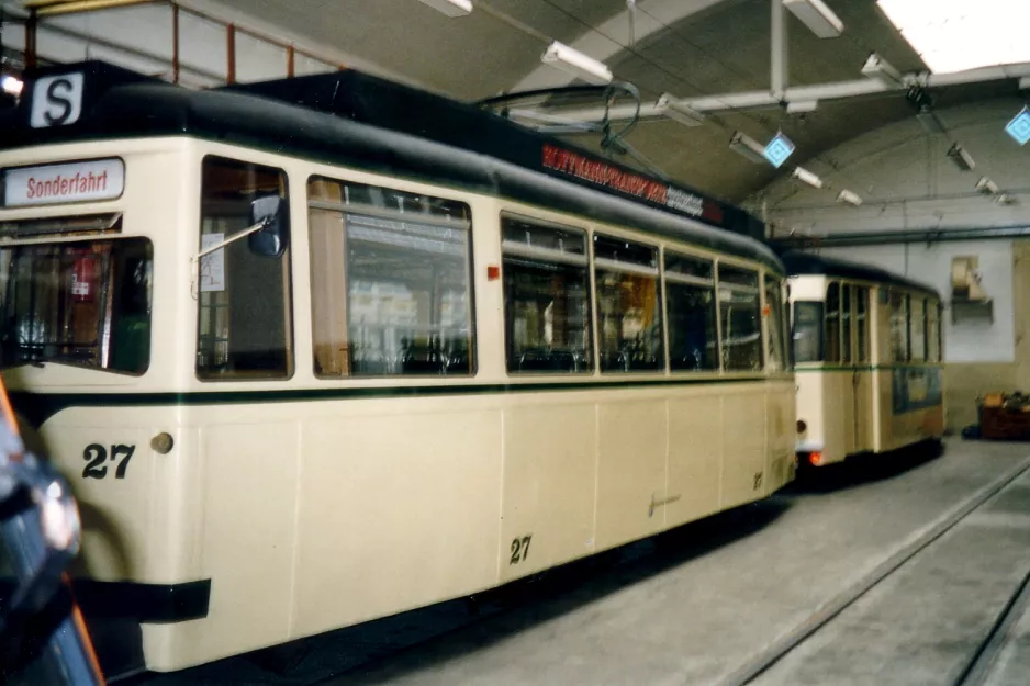 Jena museum tram 27 inside the depot Dornburger Straße (2003)