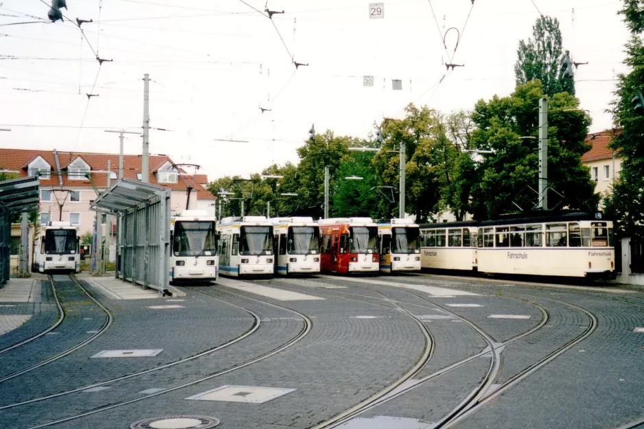 Jena school tram 145 at Dornburger Str. (2003)