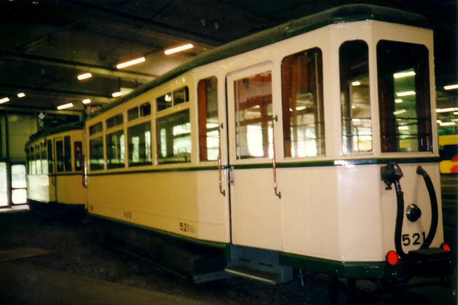 Kassel museum tram 521 inside the depot Betriebshof Wilhelmshöher Allee (2002)