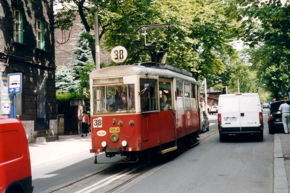 Katowice tram line T38 with railcar 954 "Paulek" on Piekarska, Byton (2004)