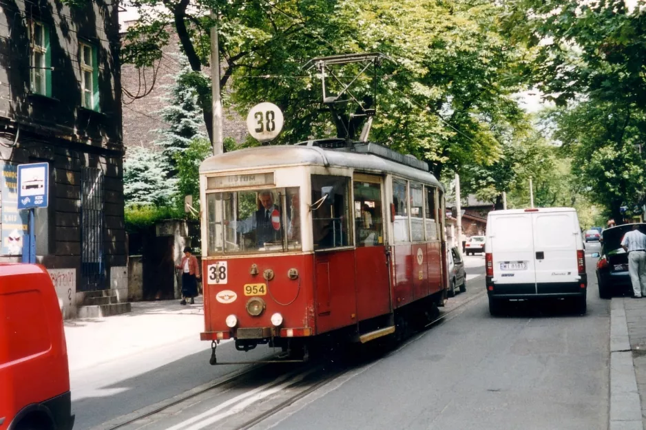 Katowice tram line T38 with railcar 954 "Paulek" on Smolenia (2004)