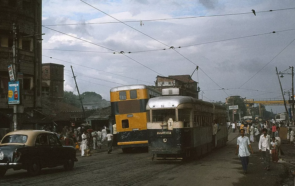 Kolkata tram line 3 at Belgatchia (1980)