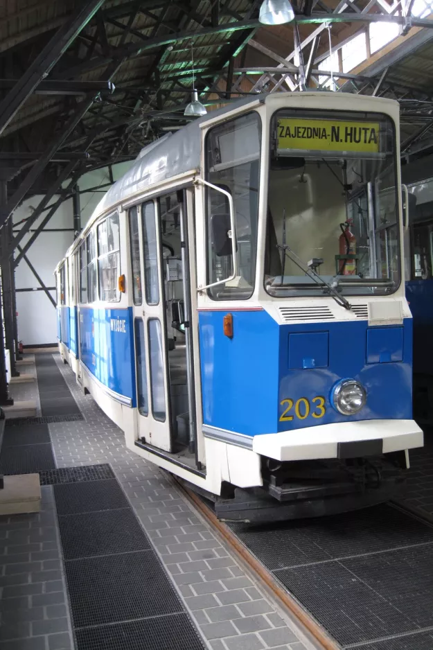 Kraków articulated tram 203 on Muzeum Inźynierii Miejskiej (2011)