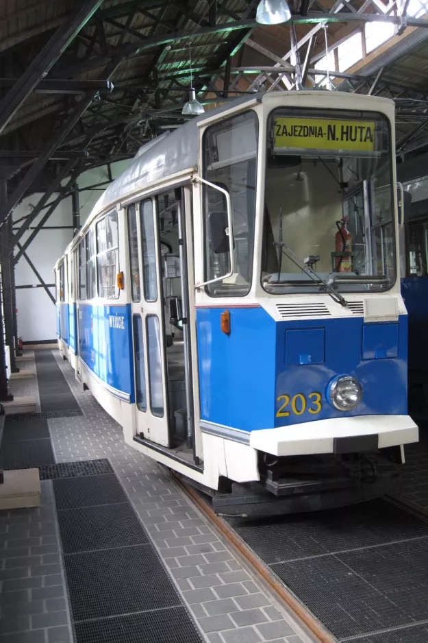 Kraków articulated tram 203 on Muzeum Inźynierii Miejskiej w Krakowie (2011)