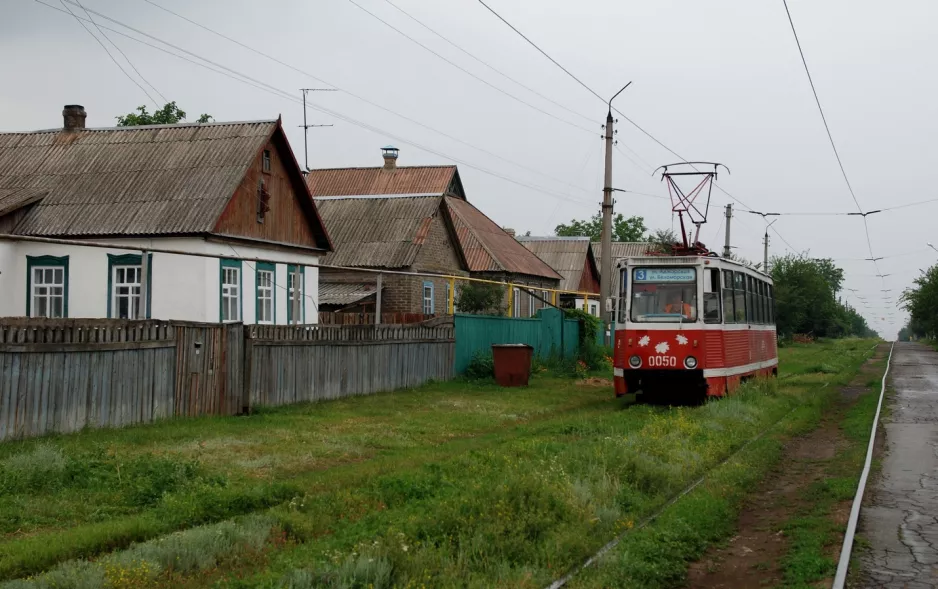 Kramatorsk tram line 3 with railcar 0050 at TETs (2012)