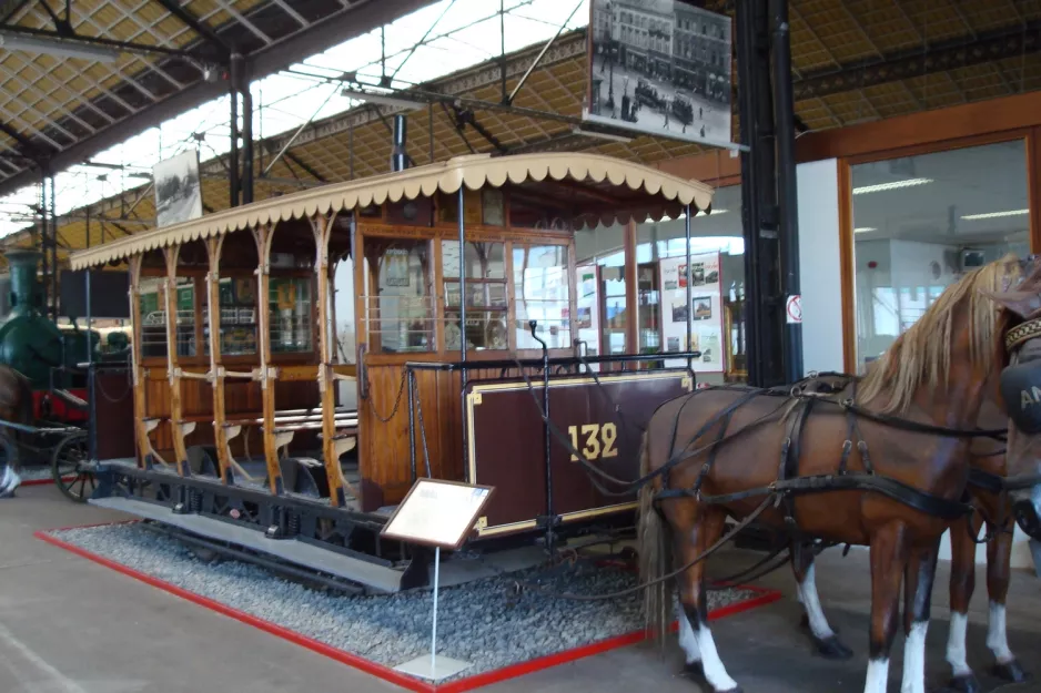 Liège horse tram 132 in Musée des Transports en Commun (2010)