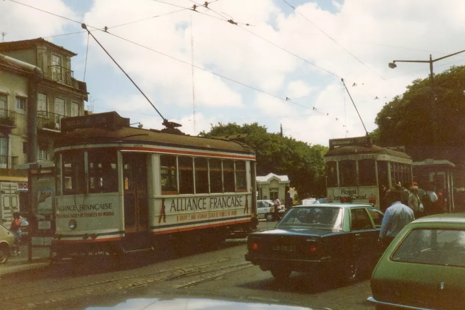 Lisbon tram line 28E at Graça (1988)