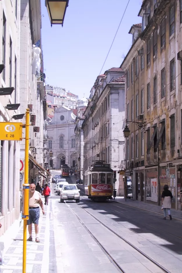 Lisbon tram line 28E on Rua da Conceição (2003)