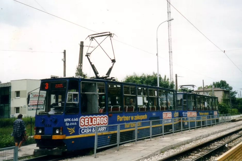 Łódź tram line 3 with railcar 1444 at Marysin Warszawska Wyciczkowa (2004)