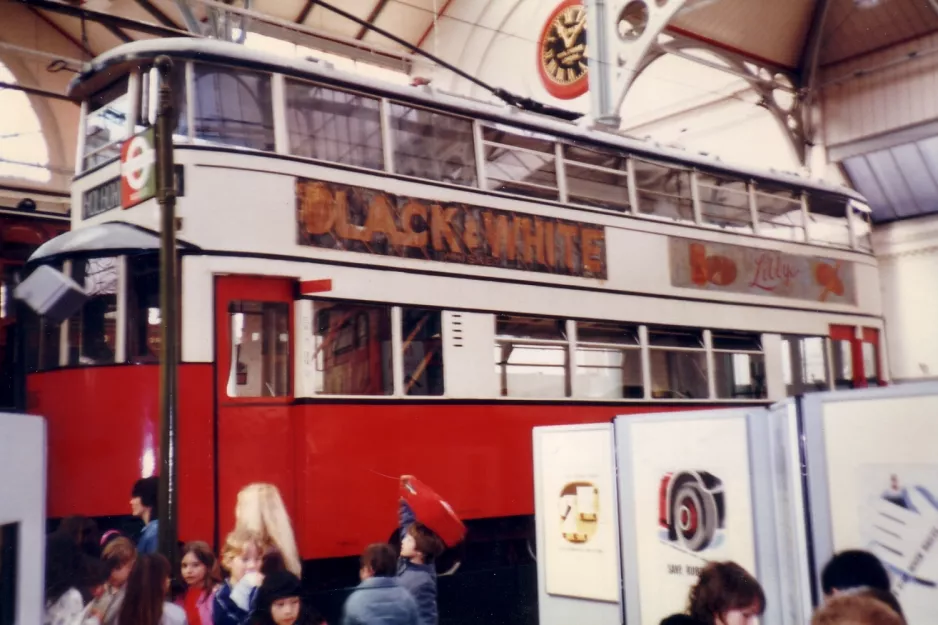 London bilevel rail car 355 in London Transport Museum (1985)