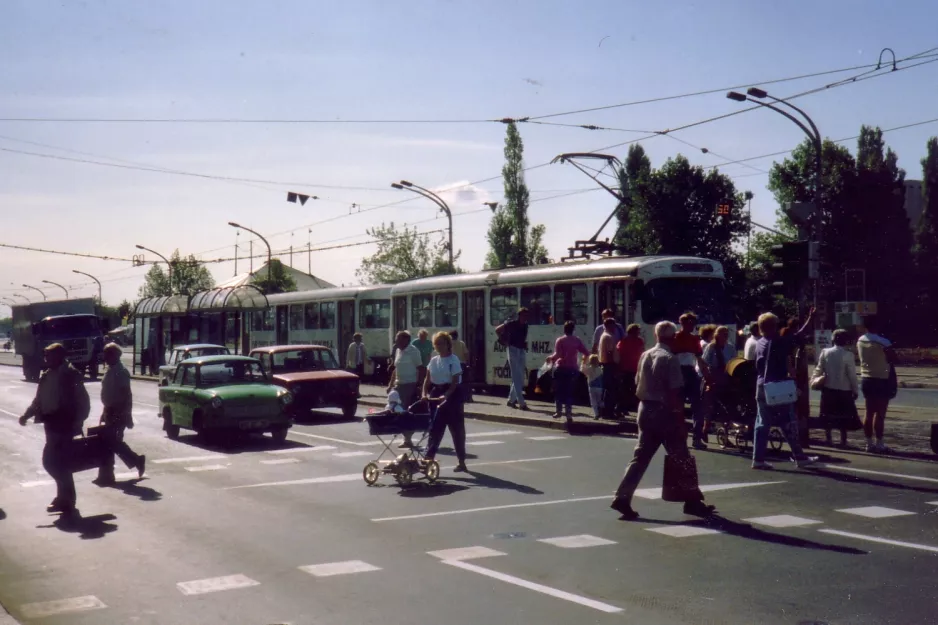 Magdeburg tram line 5  at City Carré / Hbf (1990)