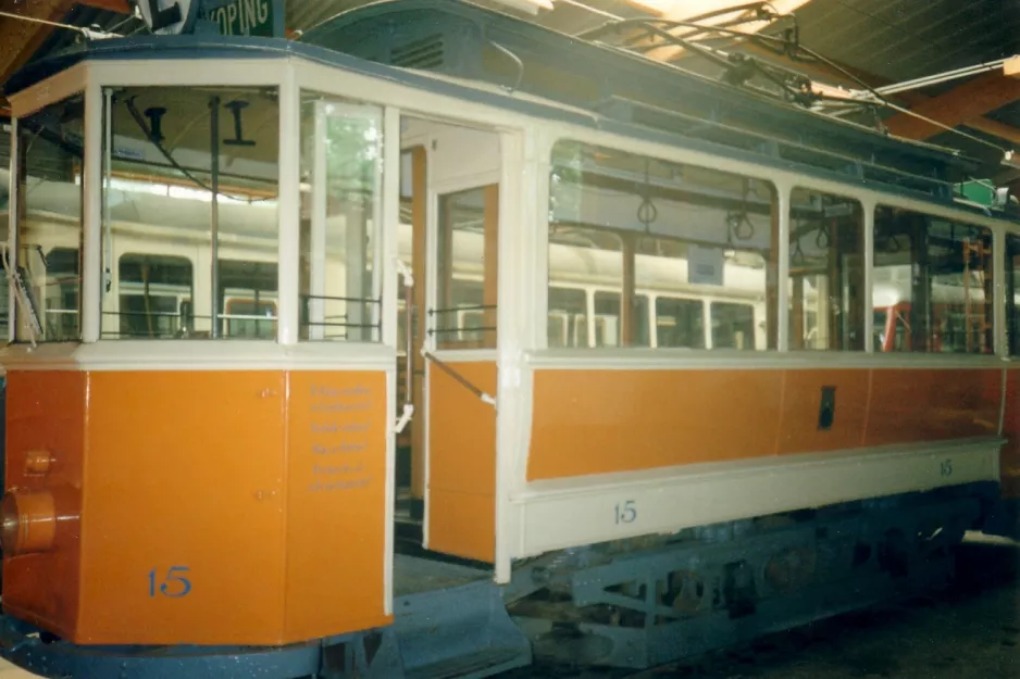 Malmköping railcar 15 inside the depot Hall III (1995)
