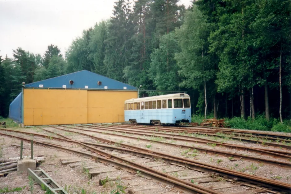 Malmköping sidecar 615 in front of Museispårvägen (1995)