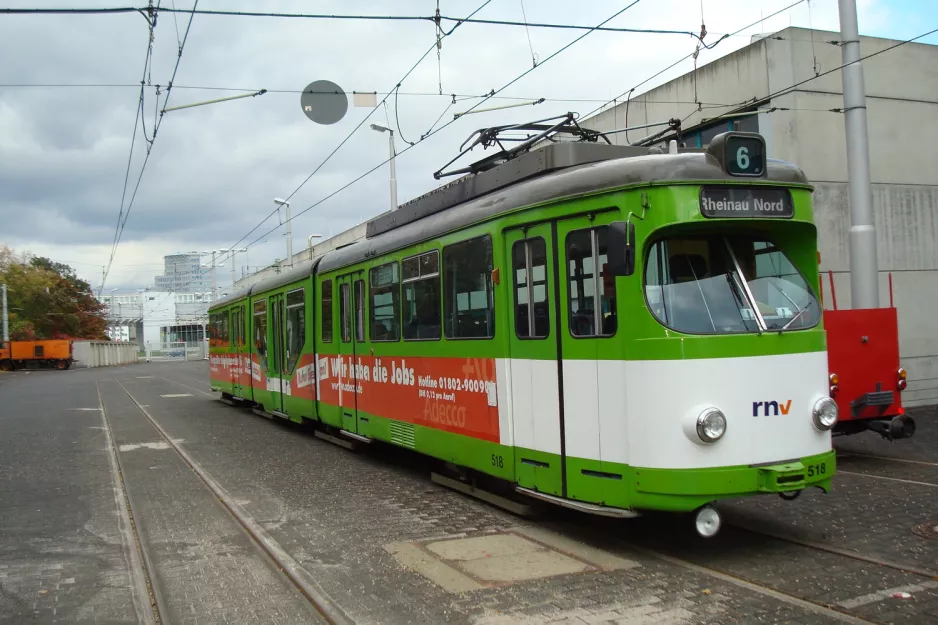 Mannheim articulated tram 518 at the depot Möhlstraße (2009)