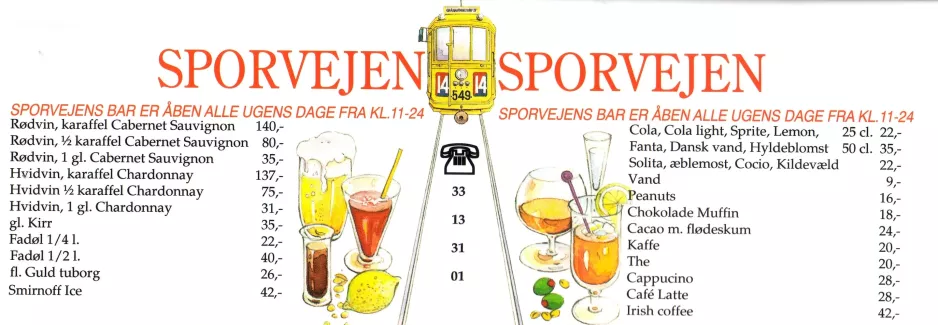 Menu card: Copenhagen, the back Sporvejen (2008)