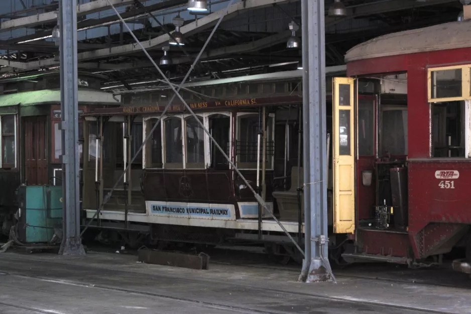 New Orleans museum tram 59 inside Willow St (2010)