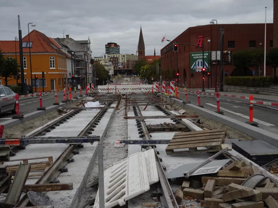 Odense Tramway  on Albanigade (2020)