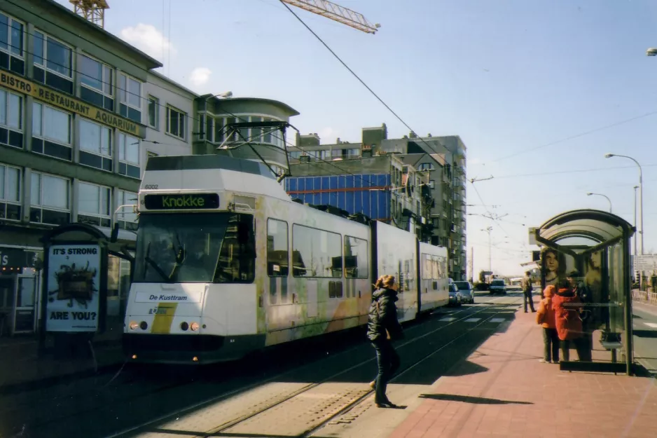 Ostend De Kusttram with articulated tram 6002 at Blankenberge Markt (2007)