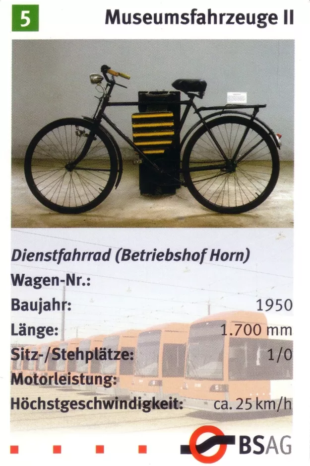 Playing card: Bremen Dienstfahrrad (Betriebshof Horn) (2006)