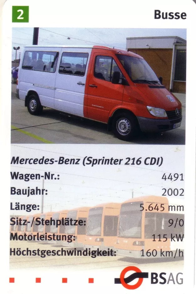 Playing card: Bremen Mercedes-Benz (Sprinter 216 CDI) (2006)