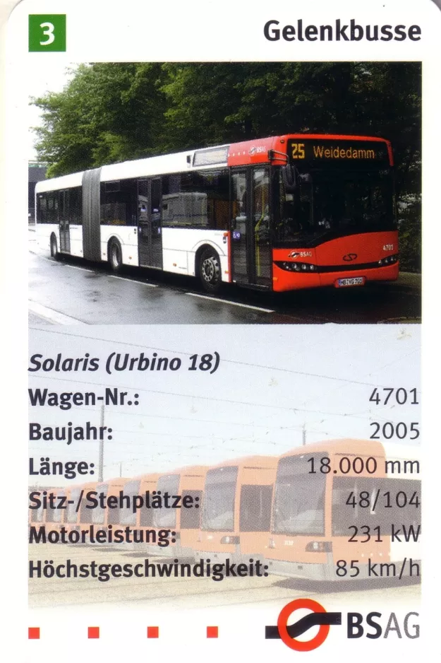 Playing card: Bremen Solaris (Urbino 18) (2006)