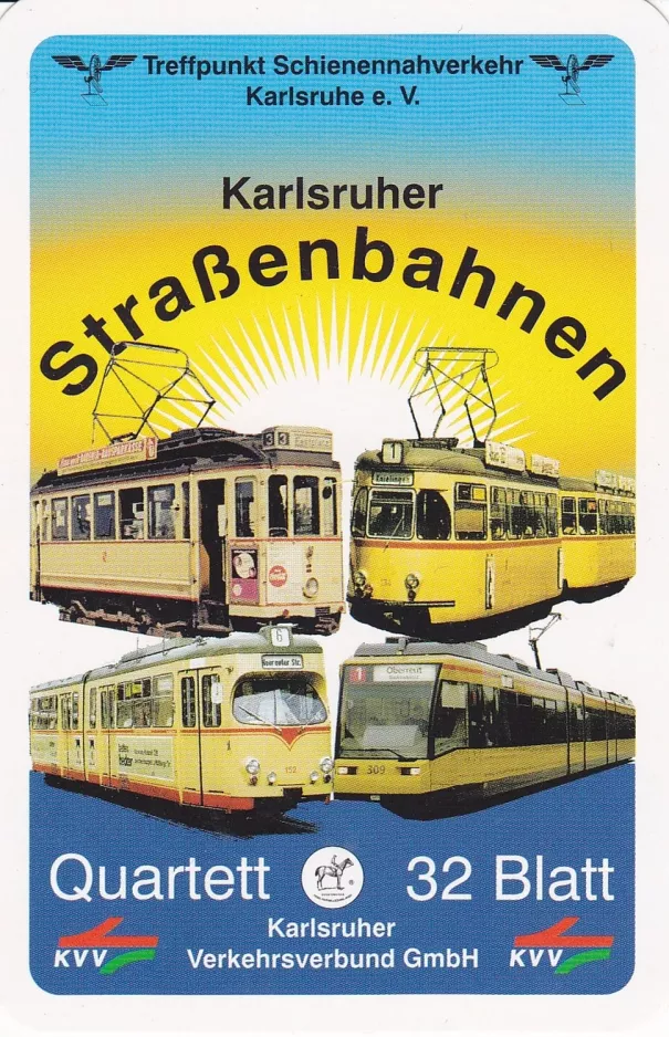 Playing card: Karlsruhe railcar 89 Karlsruher Straßenbahnen (2002)