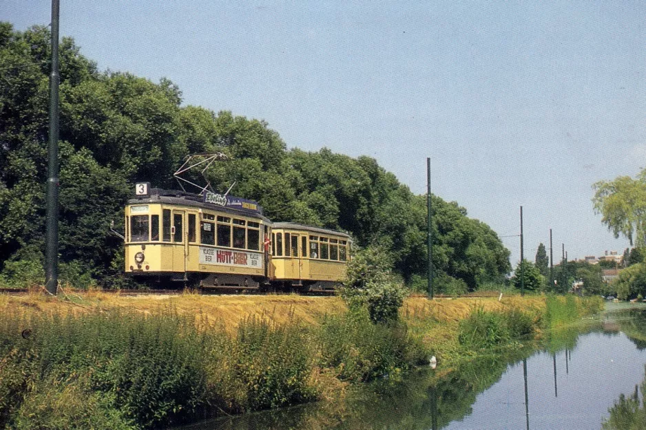 Postcard: Amsterdam museum line 30 with railcar 224 near Amstelveen (1984)